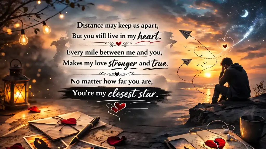 long distance shayari